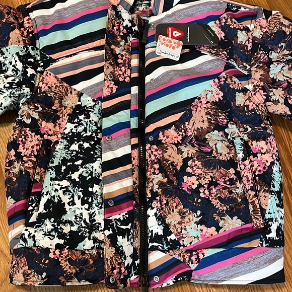 Free People Movement Bunny Slope Puffer Jacket Black Diamond Print Sz Small NWT - Picture 10 of 17